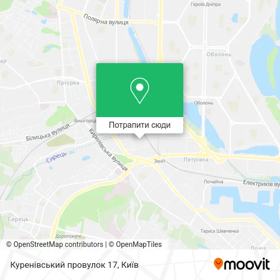 Карта Куренівський провулок 17