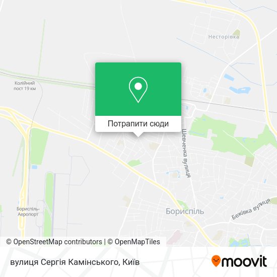 Карта вулиця Сергія Камінського