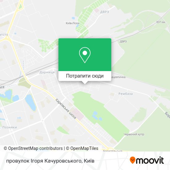 Карта провулок Ігоря Качуровського