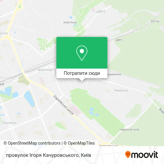 Карта провулок Ігоря Качуровського