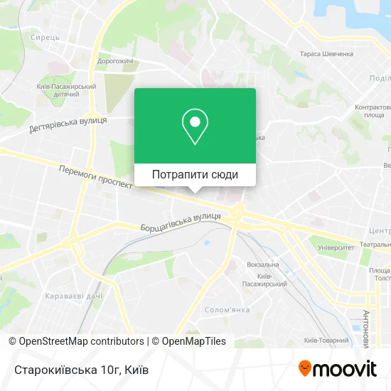 Карта Старокиївська 10г