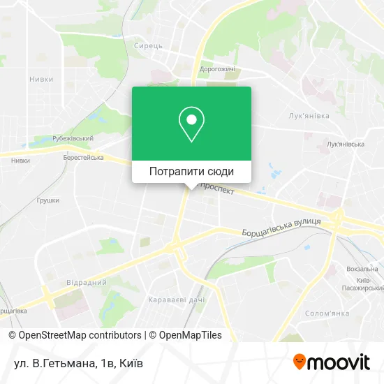 Карта ул. В.Гетьмана, 1в