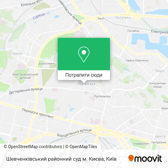 Карта Шевченківський районний суд м. Києва