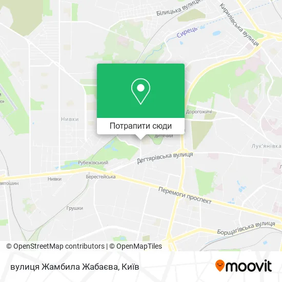 Карта вулиця Жамбила Жабаєва