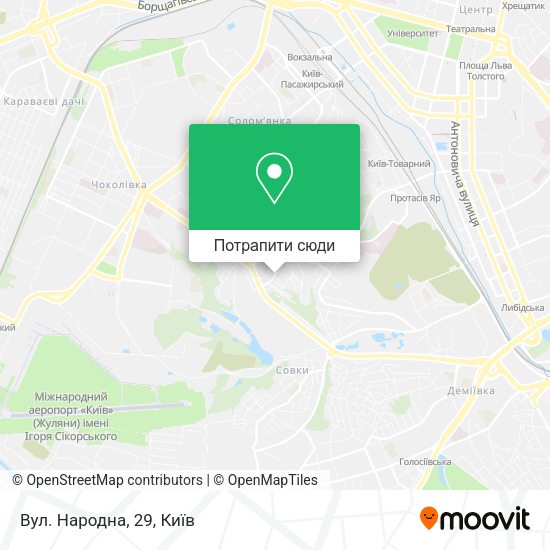 Карта Вул. Народна, 29