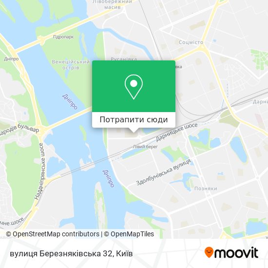 Карта вулиця Березняківська 32