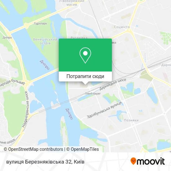 Карта вулиця Березняківська 32