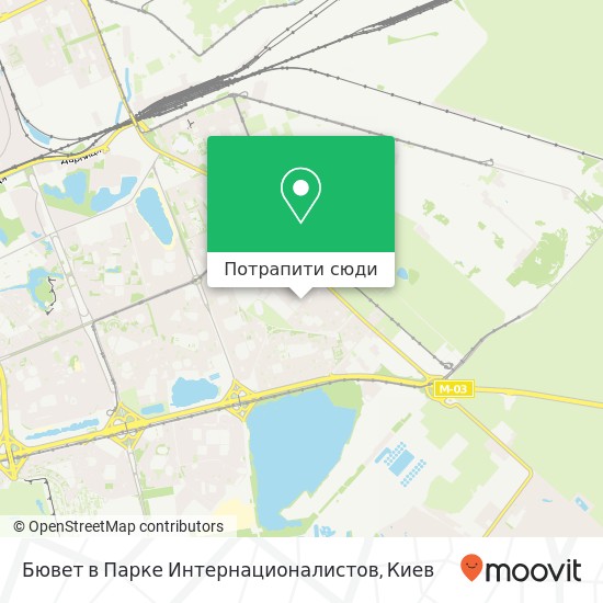 Карта Бювет  в Парке Интернационалистов