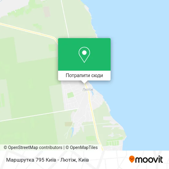 Карта Маршрутка 795 Київ - Лютіж