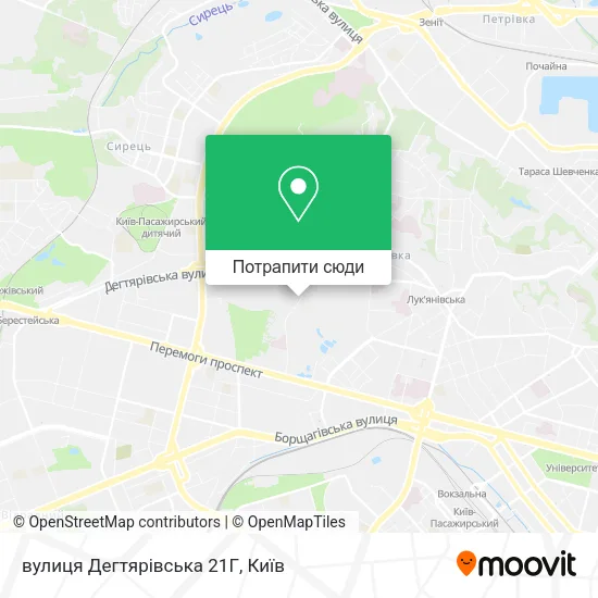 Карта вулиця Дегтярівська 21Г