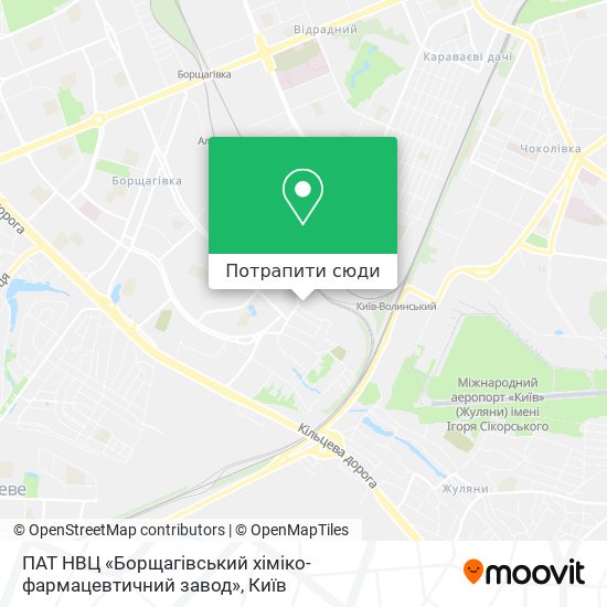 Карта ПАТ НВЦ «Борщагівський хіміко-фармацевтичний завод»