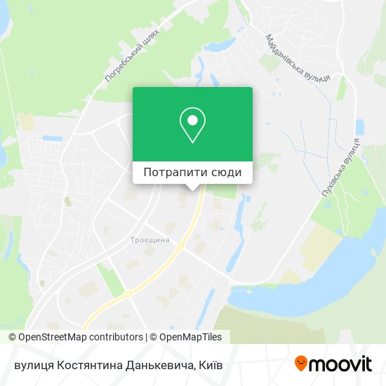 Карта вулиця Костянтина Данькевича