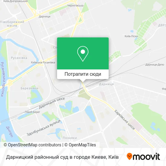 Карта Дарницкий районный суд в городе Киеве