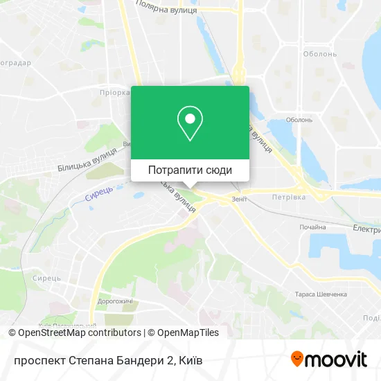 Карта проспект Степана Бандери 2