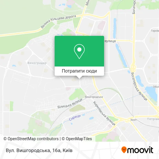 Карта Вул. Вишгородська, 16а