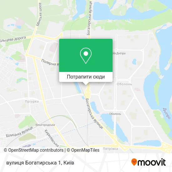 Карта вулиця Богатирська 1