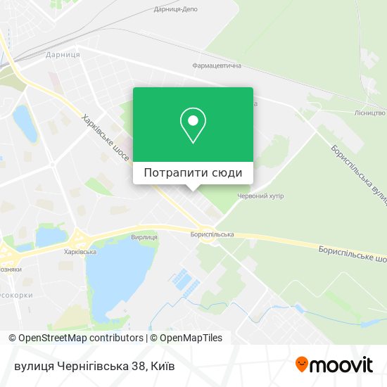 Карта вулиця Чернігівська 38