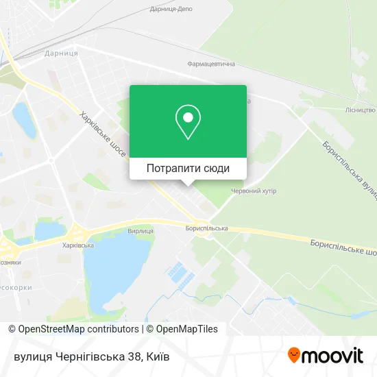 Карта вулиця Чернігівська 38