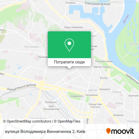 Карта вулиця Володимира Винниченка 2