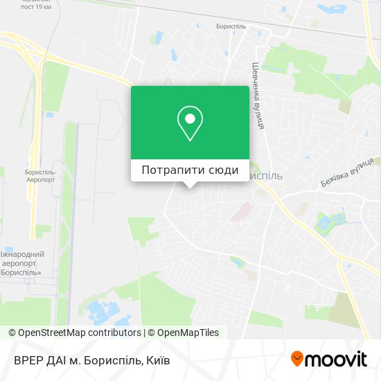 Карта ВРЕР ДАІ м. Бориспіль