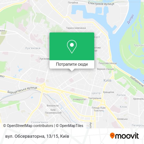 Карта вул. Обсерваторна, 13/15