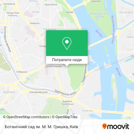 Карта Ботанічний сад ім. М. М. Гришка