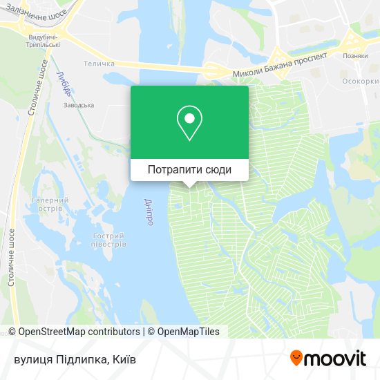 Карта вулиця Підлипка
