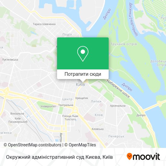 Карта Окружний адміністративний суд Києва
