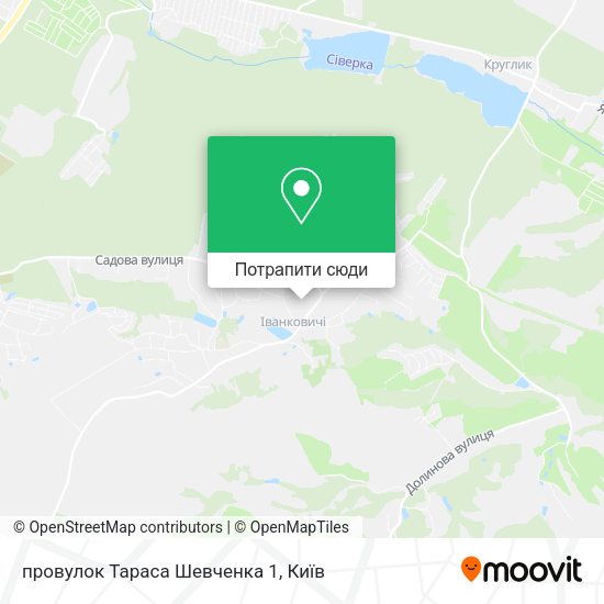 Карта провулок Тараса Шевченка 1