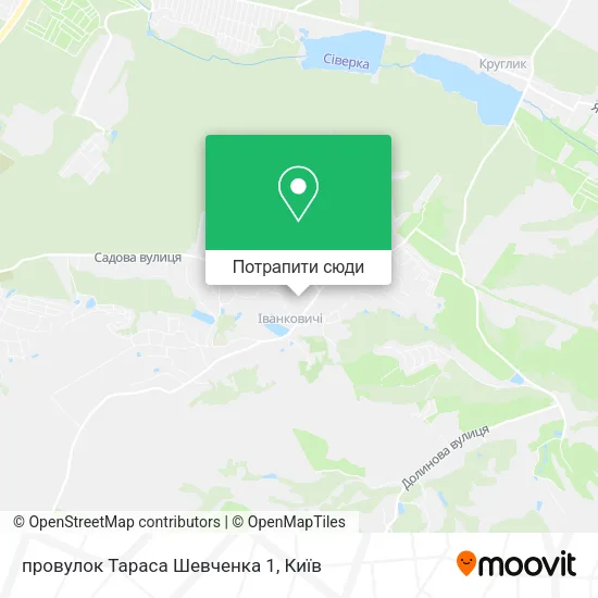 Карта провулок Тараса Шевченка 1