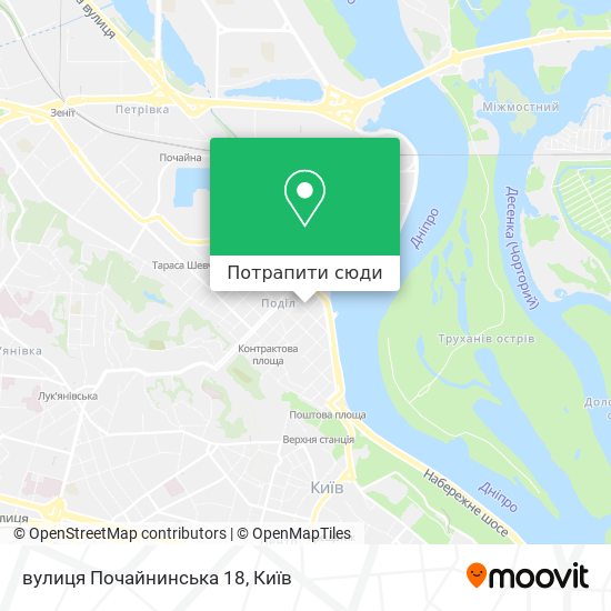 Карта вулиця Почайнинська 18