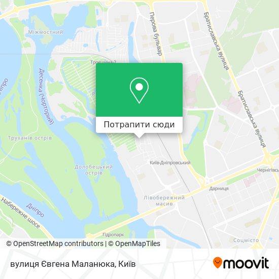 Карта вулиця Євгена Маланюка