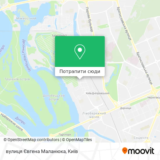 Карта вулиця Євгена Маланюка