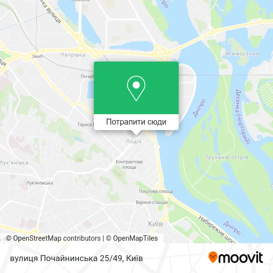 Карта вулиця Почайнинська 25/49