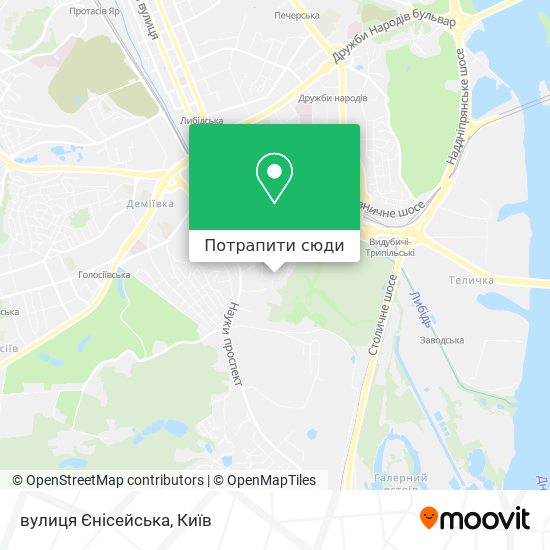 Карта вулиця Єнісейська