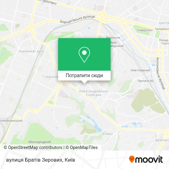 Карта вулиця Братів Зерових