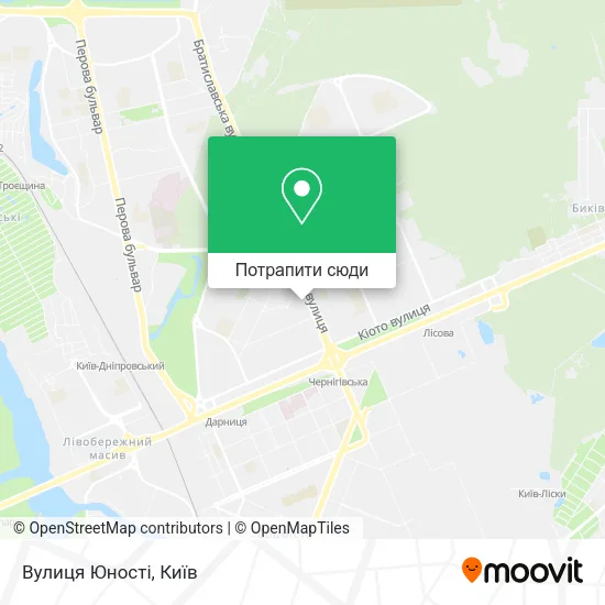 Карта Вулиця Юності