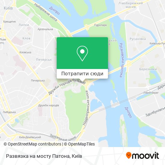 Карта Развязка на мосту Патона