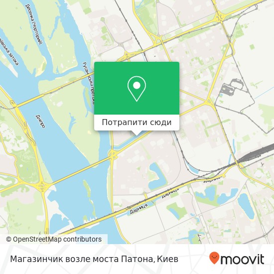 Карта Магазинчик возле моста Патона