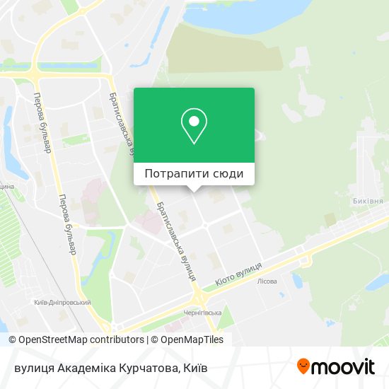 Карта вулиця Академіка Курчатова