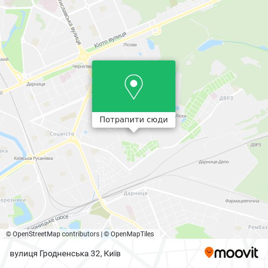 Карта вулиця Гродненська 32