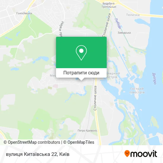 Карта вулиця Китаївська 22