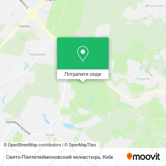 Карта Свято-Пантелеймоновский монастырь