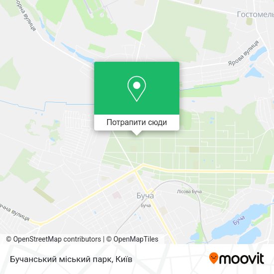 Карта Бучанський міський парк
