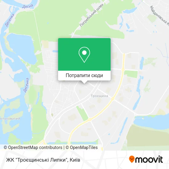 Карта ЖК "Троєщинські Липки"