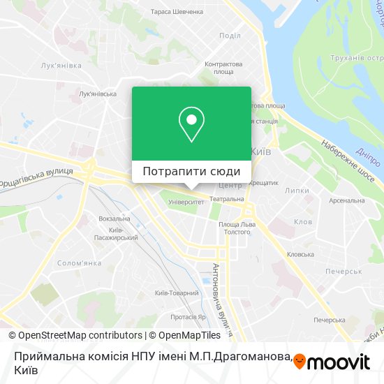 Карта Приймальна комісія НПУ імені М.П.Драгоманова