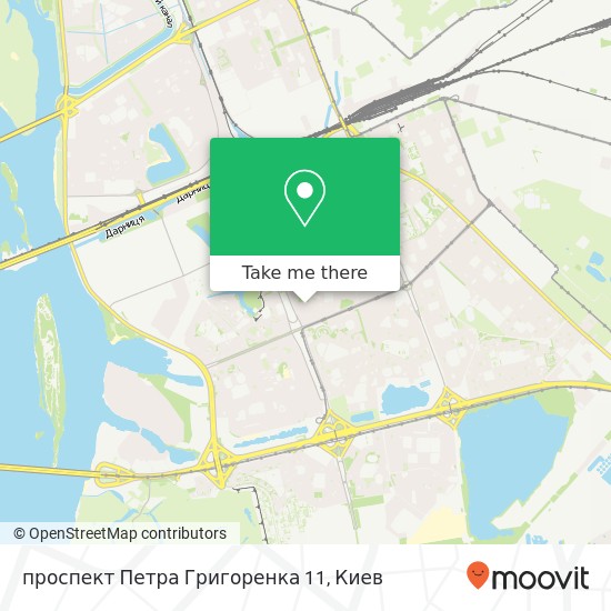 Карта проспект Петра Григоренка 11