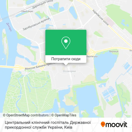Карта Центральний клінічний госпіталь Державної прикордонної служби України