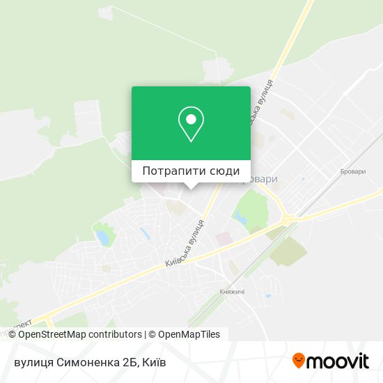 Карта вулиця Симоненка 2Б