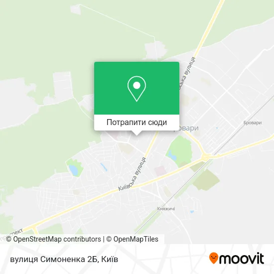 Карта вулиця Симоненка 2Б